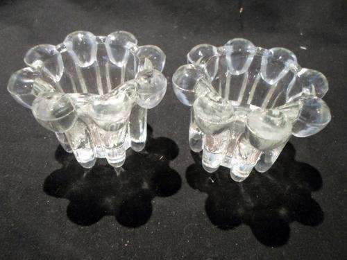 Two Glass Candle Holders - Low Price - Bid Now!!
